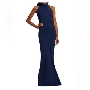 Chiara Boni La Petite Robe Gudrum Halter Ruffle Gown Size US 6